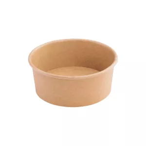 Saladier rond carton kraft brun 1000ml diam15cm H7.5cm